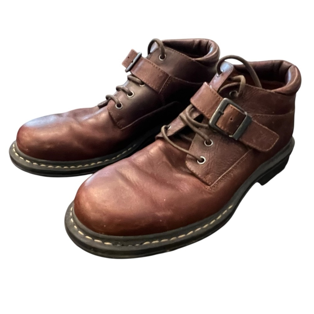 Chukka Boots Men's 9.5 Reddish Brown Leather Johnston Murphy‎ Lace Up Strap